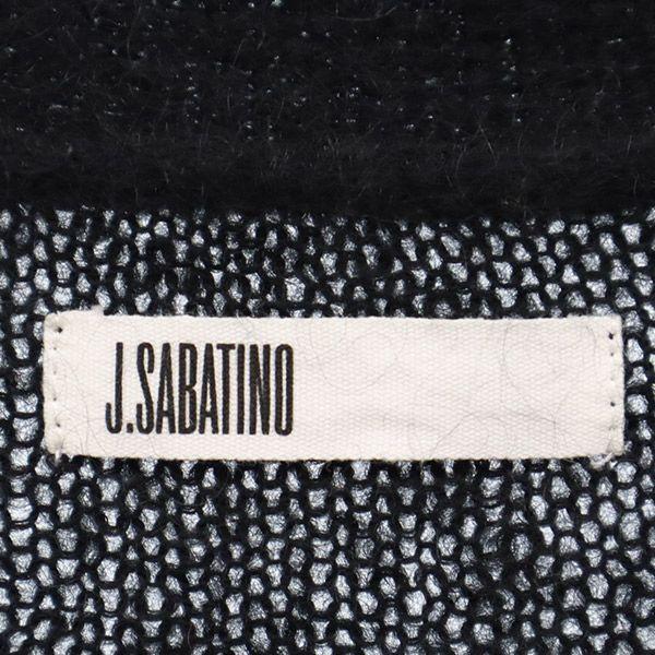 J.SABATINO Stripe Long Sleeve Knit Cardigan 1 Black X Navy Men's Used