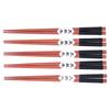 5Pairs Wooden Chopsticks Tangled Line NonSlip Sushi Chopsticks for Hotel Household Restaurant(Brown )