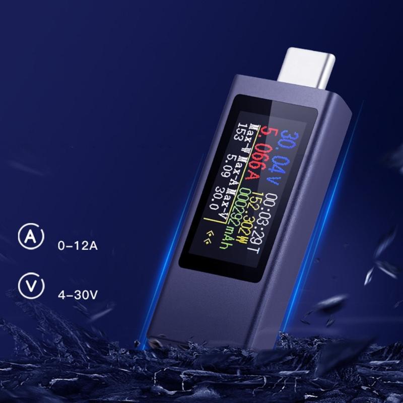 Real Time Charging Current Voltages Monitor Accuracy 0.001A Voltages Tester Aluminum Construction For Mobile Devices