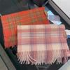 Autumn and Winter New Pink Plaid Scarf Wool Shawl Female Versatile Student Couple Warm Scarf