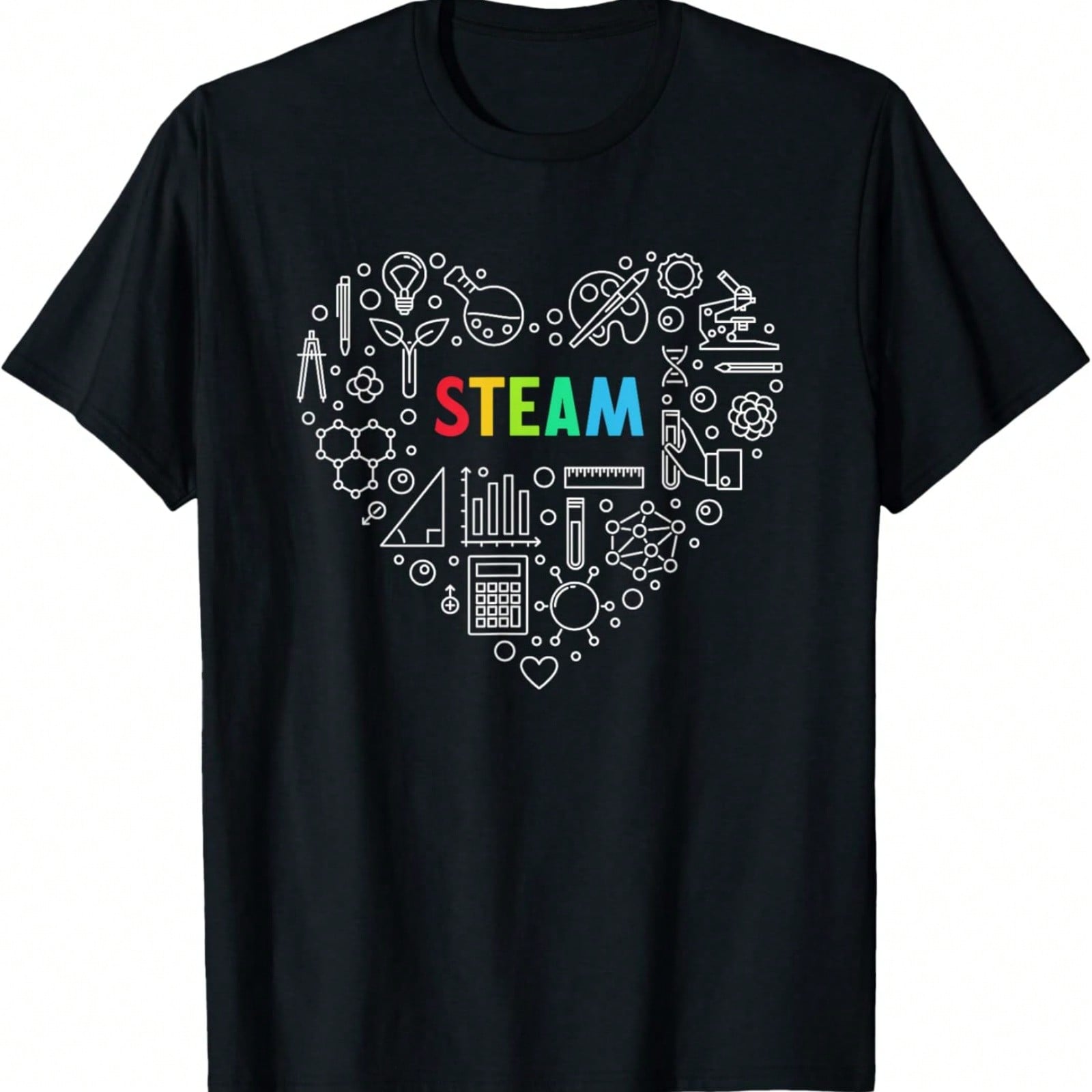 STEAM - Science And Art Heart Shape Design For Teacher T-Shirt S разноцветный