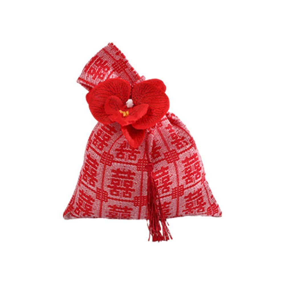 Pearl Handle Wedding Drawstring Bag Satin Bow Letter Flower Tassel Knot Wrist Bag Large Capacity Bucket Bag