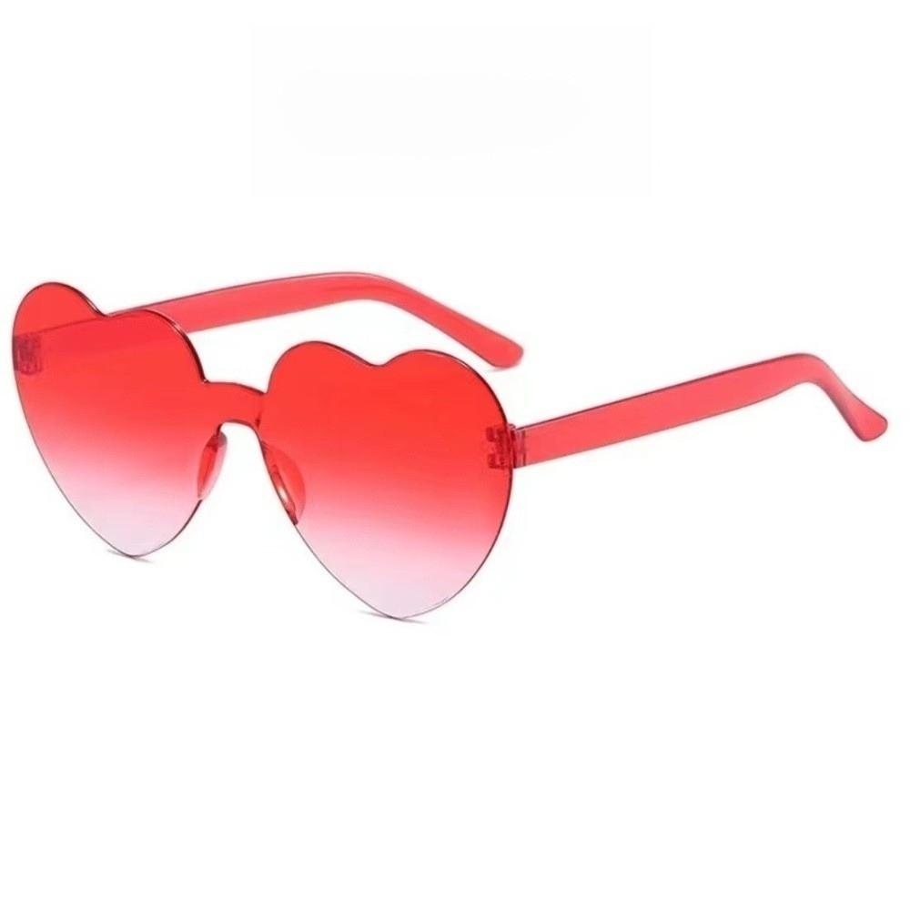 Trendy Love Heart Shape Sunglasses UV Protection Colorful Gradient Sunglasses  Women