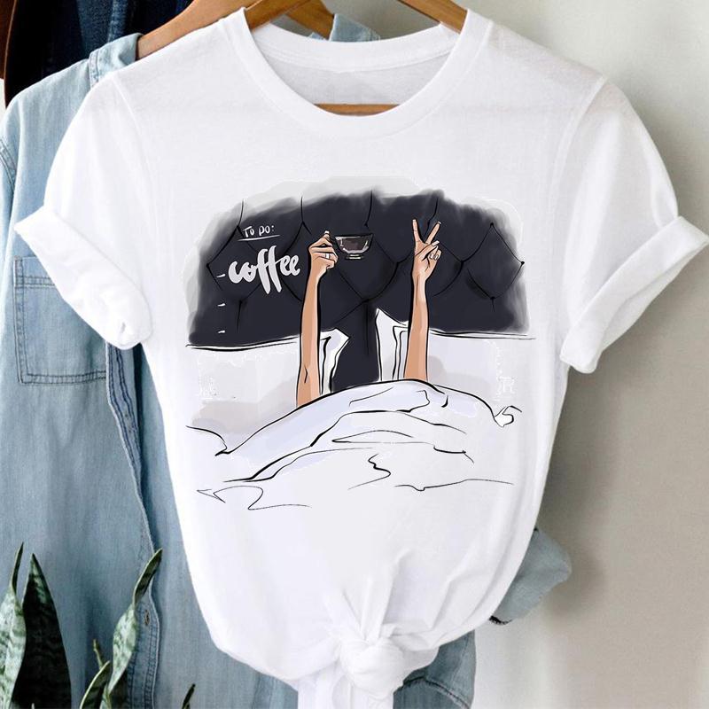 Watercolor Women Clothing Casual Print Tee Top Girl Lovely Summer Fashion T-shirt Short Sleeve Lady Female Graphic T-shirt