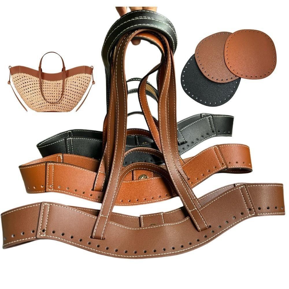 PU Leather Handbag Making Kit Sew on Bag Handles Bag Bottom Shaper Crochet Knitting Set Magnetic Snap DIY Purse Repairing