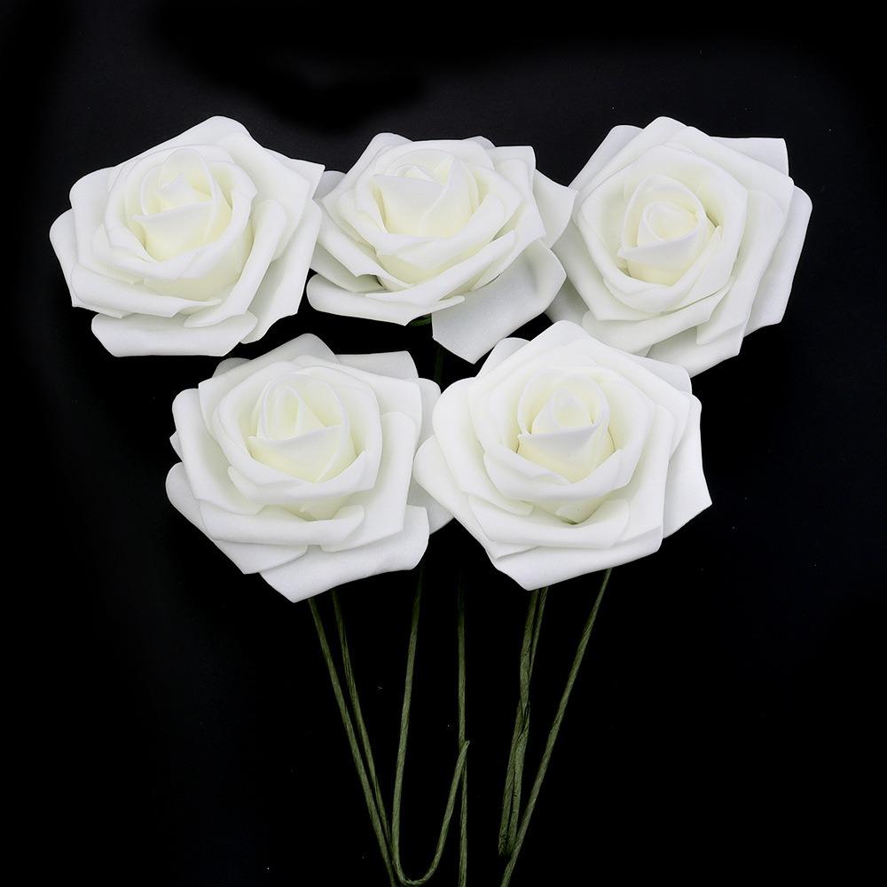 25Pcs Artificial Flowers Roses Fake Flowers For Home Decor DIY Wedding Bride Decoration Bouquet Party Supplies Garland Accessory