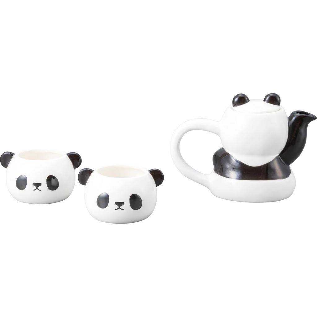 Cute Tableware Teapot & Teacup Set Panda Parent and Child Tableware Approx. 400ml/140ml SAN4263