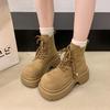 Solid Color Lace-up Platform Fashion Retro Fashion Boots Women's 2025 Autumn and Winter New Short Boots Martin Boots Versatile Boots