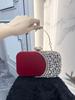 Retro Diamond Embedded Evening Clutch Bag for Women Versatile Dr Handbag Ele Par Accory Hard Ell Small Size