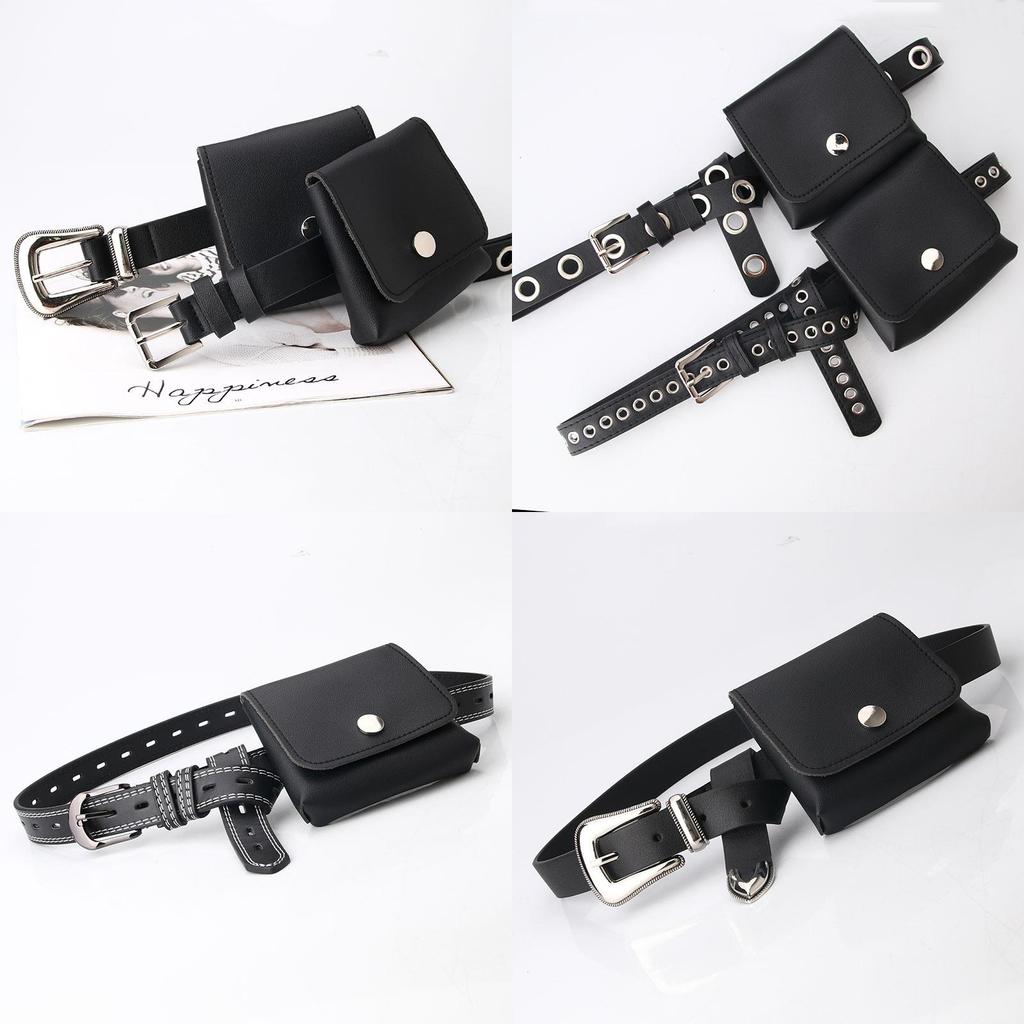 Minimalist Pu Chain Belt Bag With Metal Buckle For Casual And Office Style
