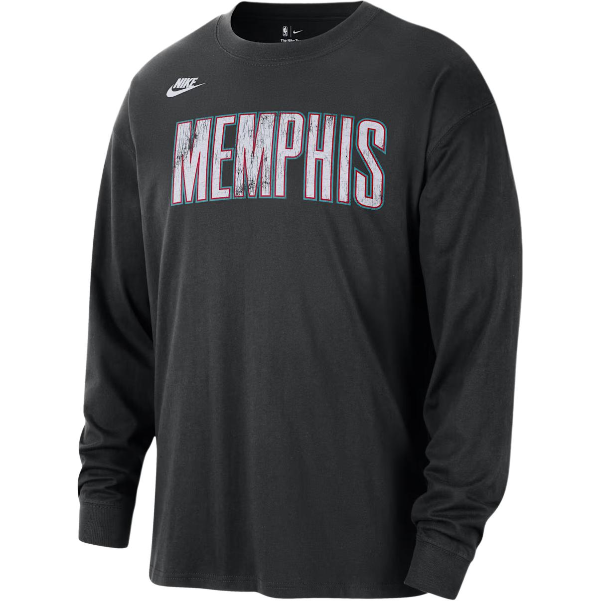 

Nike Memphis Grizzlies NBA Loose Fit Crew Neck Long Sleeve T-Shirt Men tops IB4236-010 XXL
