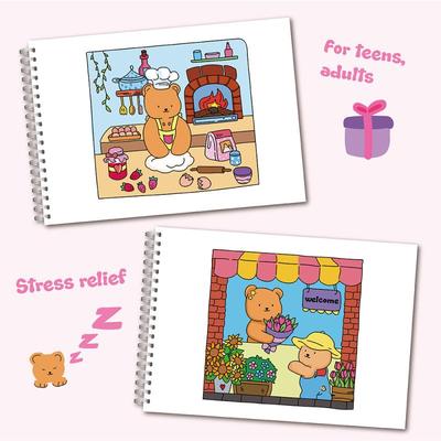Χαριτωμένο Βιβλίο Ζωγραφικής με Χαρακτήρες Μικρών Αρκούδων Παιδικό Βιβλίο Ζωγραφικής Ζωικό Θέμα Βιβλίο Ζωγραφικής Γκράφιτι Για Ενήλικες & Εφήβους