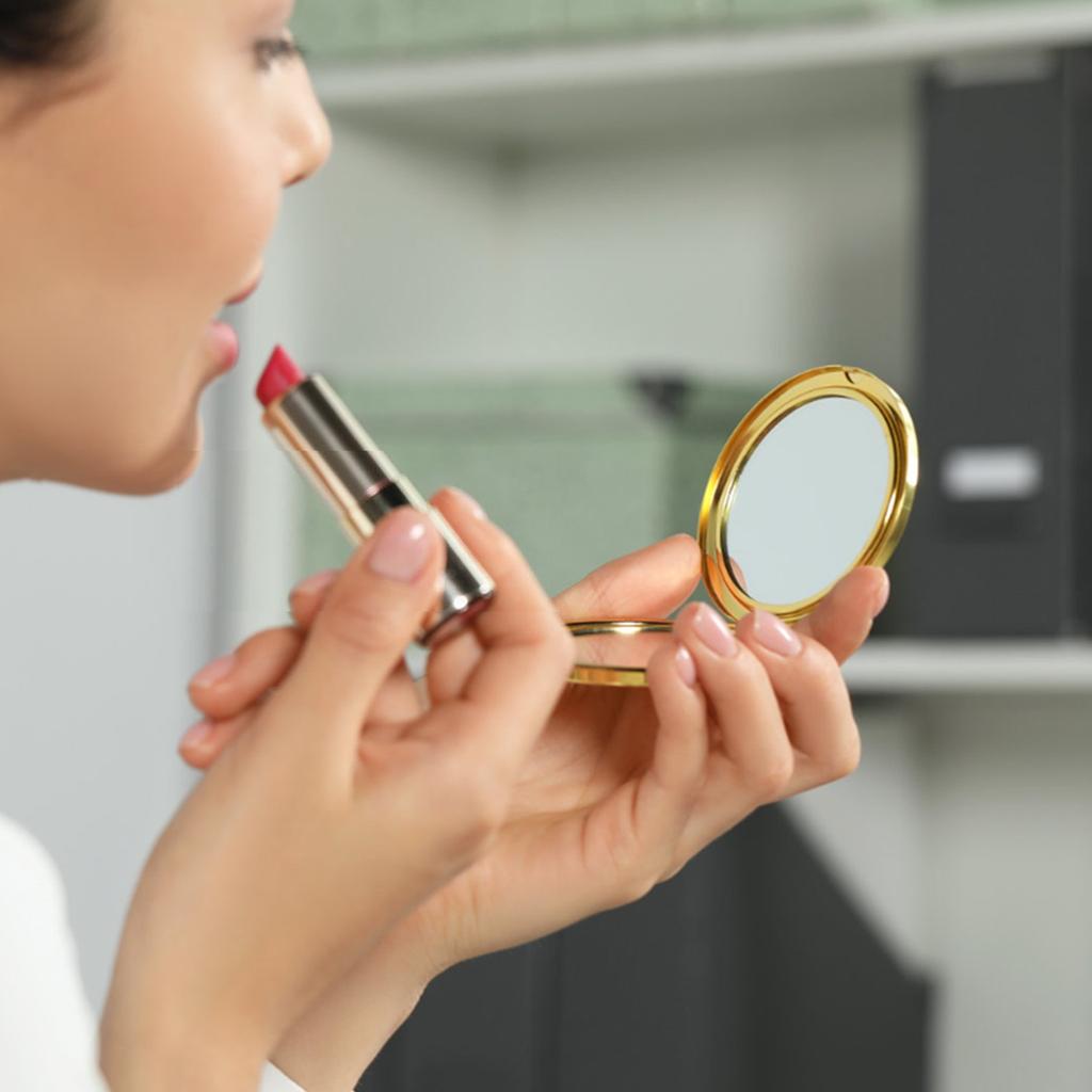 Personalized Customized Metal Folding Portable Makeup Mirror, Customized Makeup Mirror With Text And Pictures