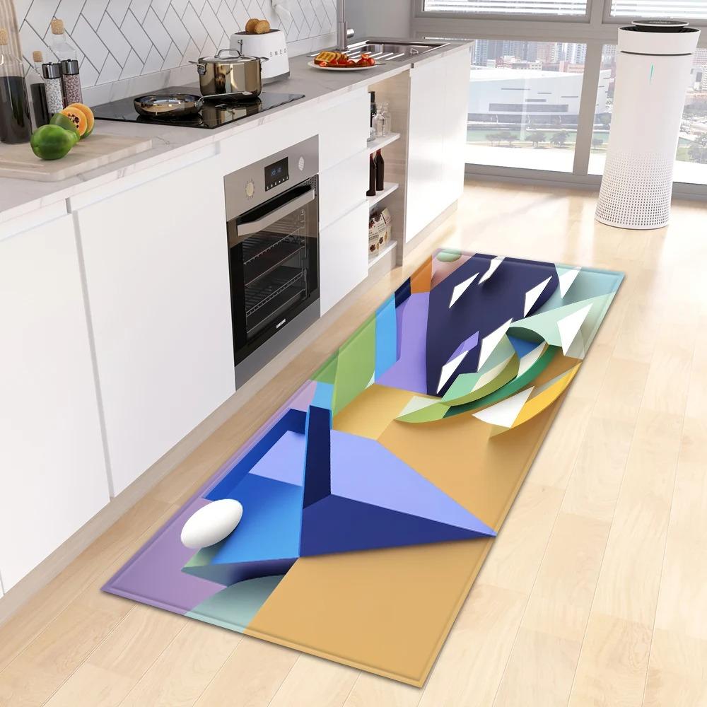 Creative Colorful Geometric Pattern Home Kitchen Floor Mat Door Front Decoration Floor Mat