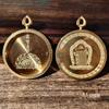 Tibetan Thangka Titanium Steel Gold Silver Pendant: Single/Double-Sided Benming Buddha Amulet