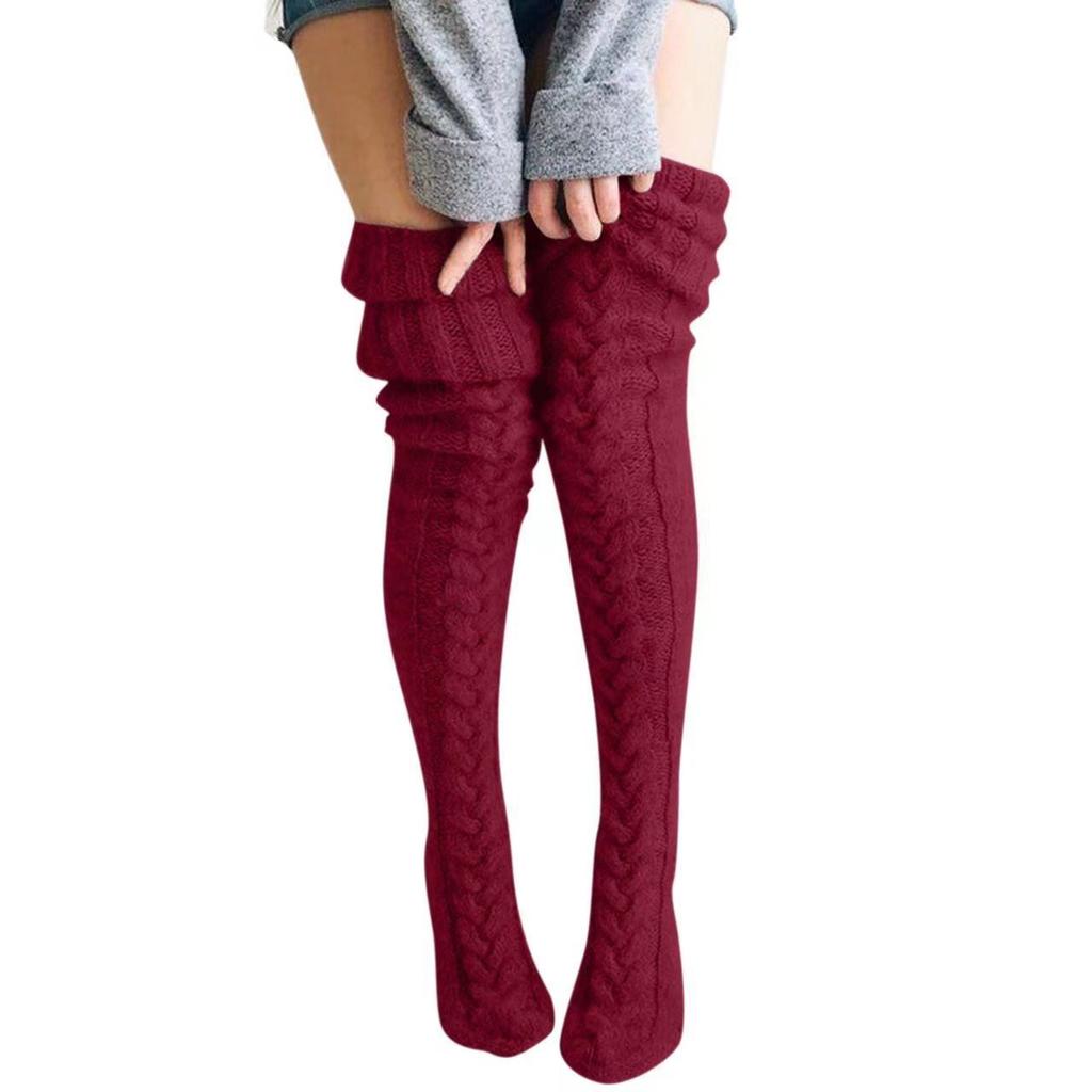 Stacked Socks Popular Fashion Trend Models Knee-High Socks Lengthened Knitted Socks Long Long Woolen Women's Socks