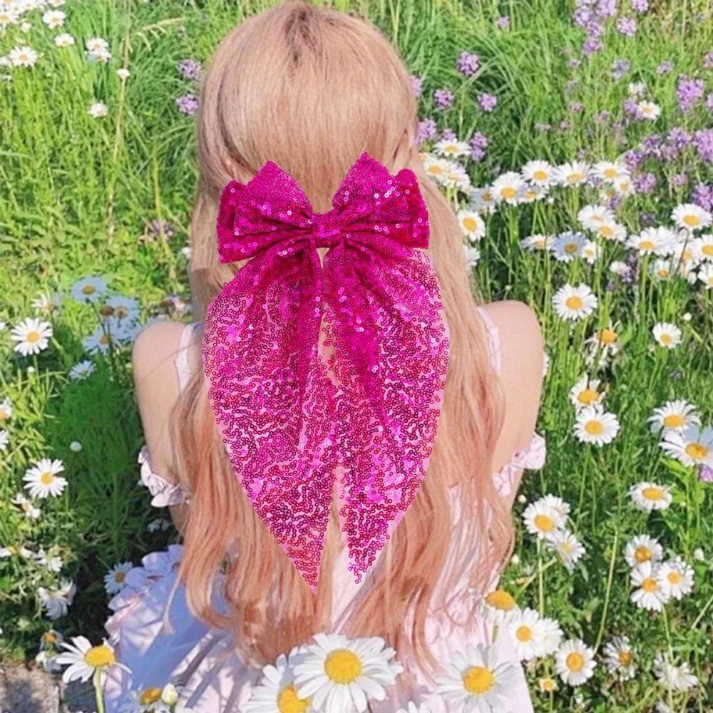 Sequins Design Bowknot Hairpins Handmade Bowknot Hair Accessories For Women Girls