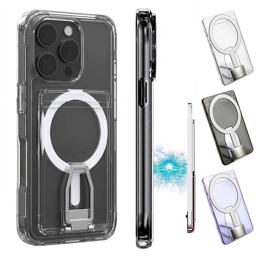 Scratch-resistant For MagSafe Wallet Transparent Simple Phone Magnetic Card Holder Acrylic for iPhone 17 16 15 14 13 12 11