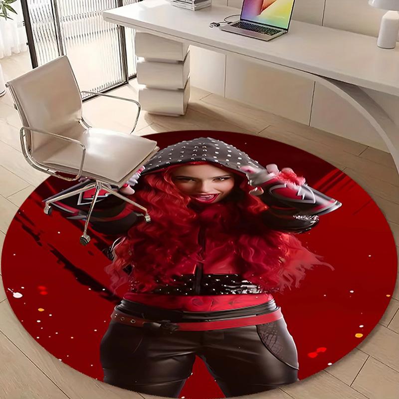 1pc Descendants The Rise of Red1 Design Printed Area Round Carpet for Bedroom Living Room Home Decor Rugs Mat Non Slip Mat Rug for Bedside