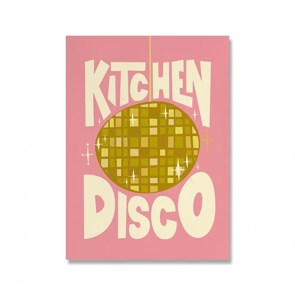 

Кухня Диско Танец Плакат И Печать Винтаж Графический Холст Картина Еда Настенные Картины Для Бара Гостиная Украшения Дома 21x30cm No Framed красный