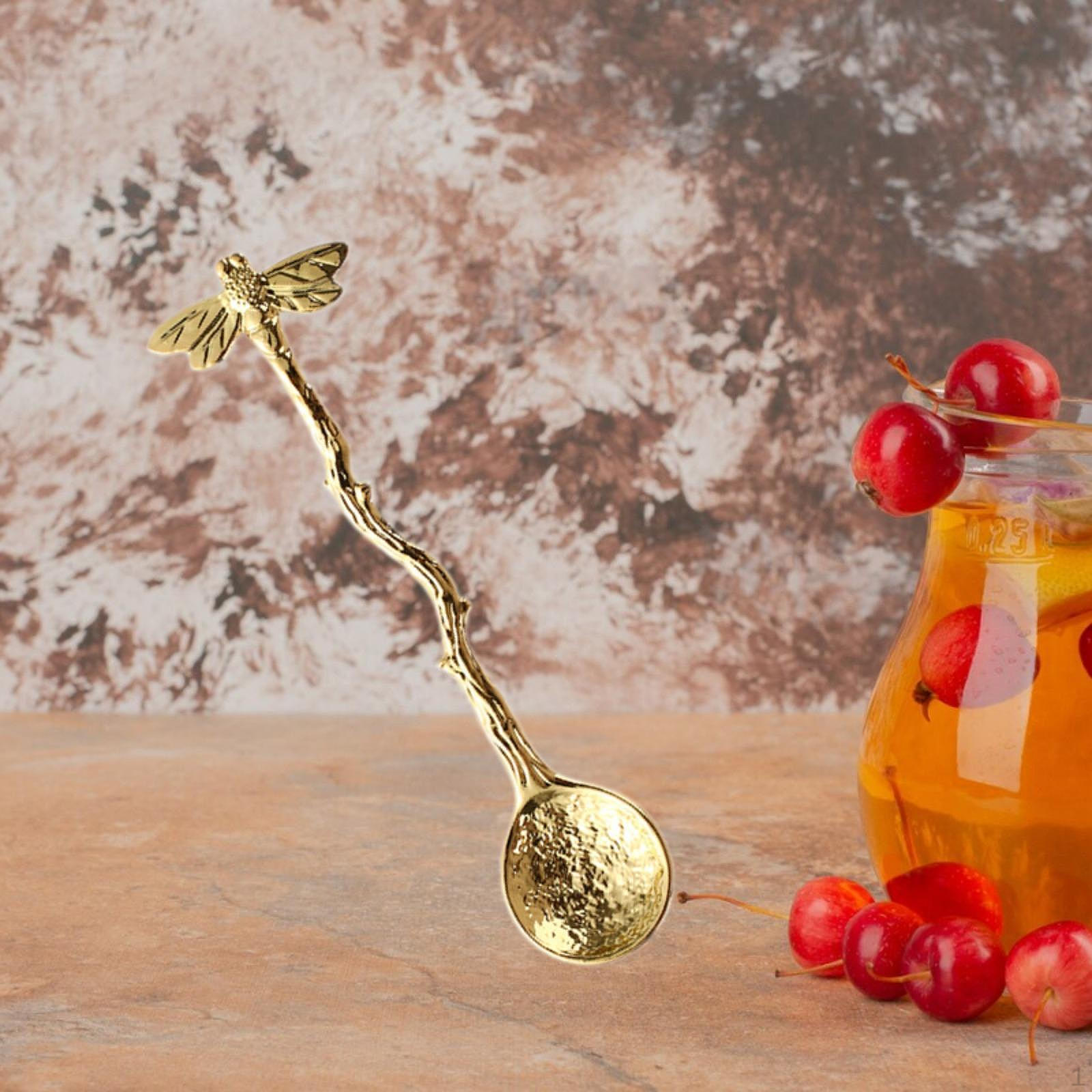 

4 шт. Ложка для торта в виде стрекозы с длинными ручками для десерта и чая