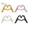 Dark Romantic Bedroom Decor Skeleton Hand Heart Gesture Resin Figurine, Halloween Figurine for Desk, Gothic Love Symbol Ornament Shelf Tabletop