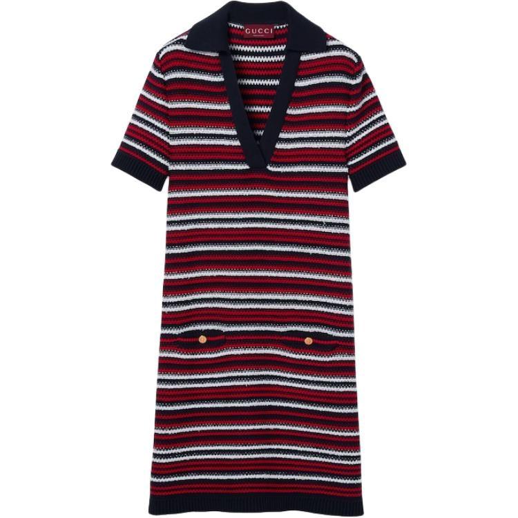 GUCCI Short Sleeved Dress Women's Red 818612-XKENN-4573