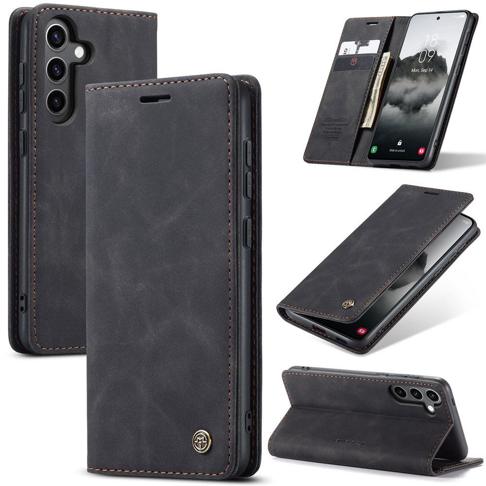 S24FE Magnetic Flip Leather Phone Case For Samsung Galaxy S24 FE S24Plus Capa Credit Card Slot Wallet Cover For Galaxy S24 Ultra