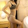 12D Flash Stockings Sexy Underwear Tight Bodysuit Shoulder Strap Open Crotchless Pantyhose Sexy Tights