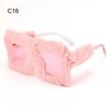 Y2K Trendy Oversized Plush Sunglasses Winter Shades for Female Soft Fluffy Square Frames Sun Spectacles Novelty Party Cosplay Spectacles