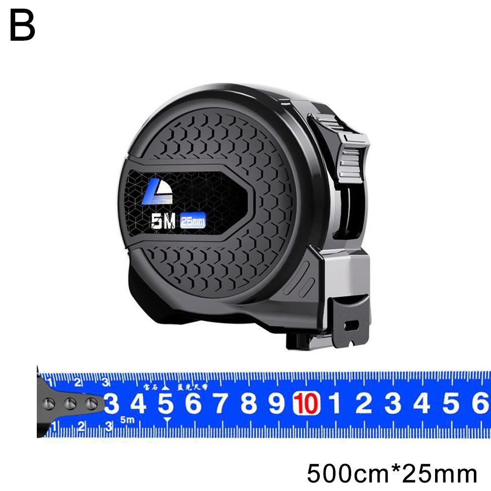 Fluorescent Steel Tape Measure - Self-Locking High Precision Metric Ruler  Wear-Resistant  Retractable Measure Tools