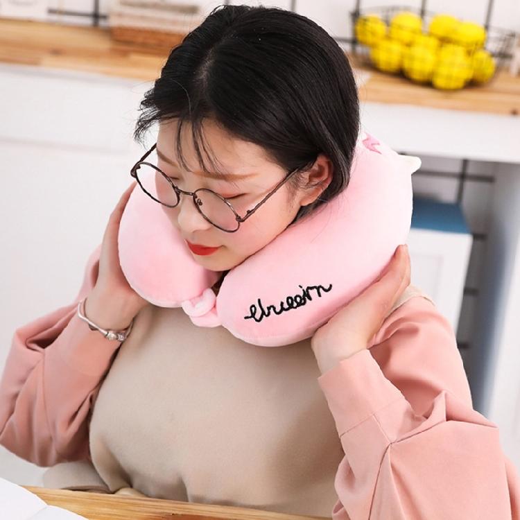 Cuscino da Viaggio a Forma di U Cuscino in Memory Foam Animale Peluche Poggiatesta Supporto per il Collo