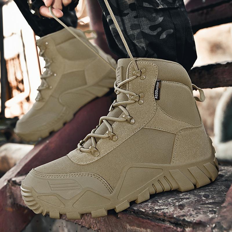 Outdoor Men Combat Desert Army Boots Waterproof Hiking Boots Tactical Hunting Shoes Men Climbing Trekking Boots Plus Size 39-47