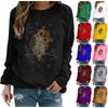 Damen Pullover mit langen Ärmeln Lässiges bedrucktes Sweatshirt Leichter weicher Stoff Lockerer Schnitt Rundhalsausschnitt Top