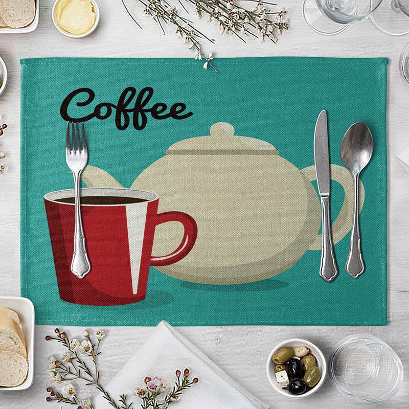 

Blue Coasters Coffee Placemats Dining Tables Coaster Coffee Tea Cup Pad Kitchen Placemat for Table Cloth Insulation Coffee Tea 2pcs 30x45cm