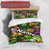 3pcs Duvet Cover Set (1*Duvet Cover + 2*Pillowcase, Without Core), Custom Name Plants Vs. Zombies Pattern Bedding Set, Home Bedroom Decor Gift