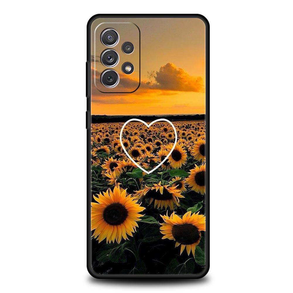 Yellow Sunflower Phone Case For Samsung Galaxy A17 A07 A55 A35 A25 A15 A05 A33 5G A31 A23 A21s A13 A41 A73 A53 A51 A71 A03 Cover