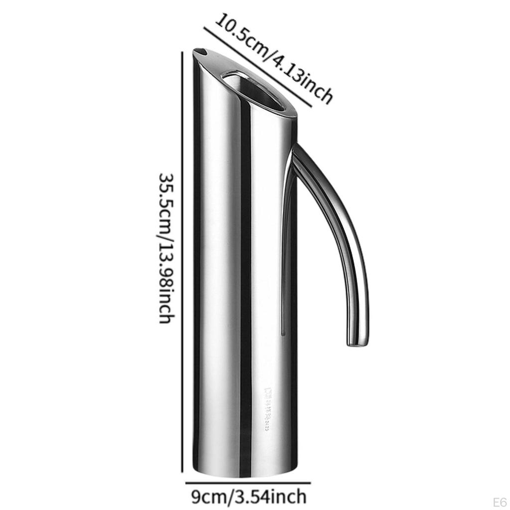 Stainless Steel Water Pitcher Beverage Dispenser Comfortable Grip Drink Jug for Hotel Milk