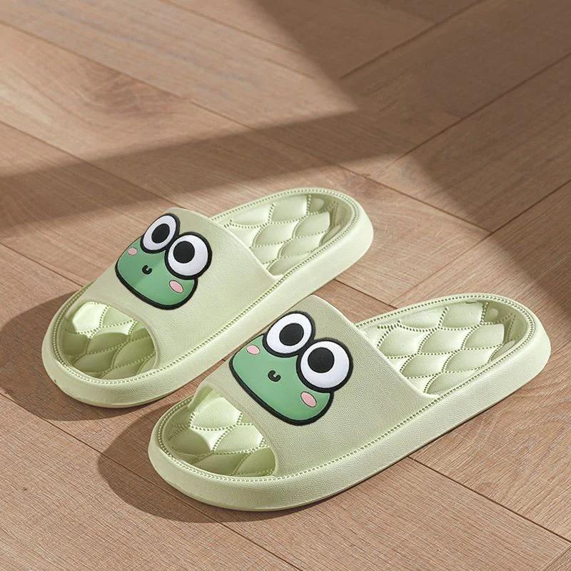 Four Season Bathroom Anti Slip Slippers Women s EVA Slide Slippers - Frog Soft Comfortable Non-Slip IndoorOutdoor House Shoes 36-37 зелёный 900₽