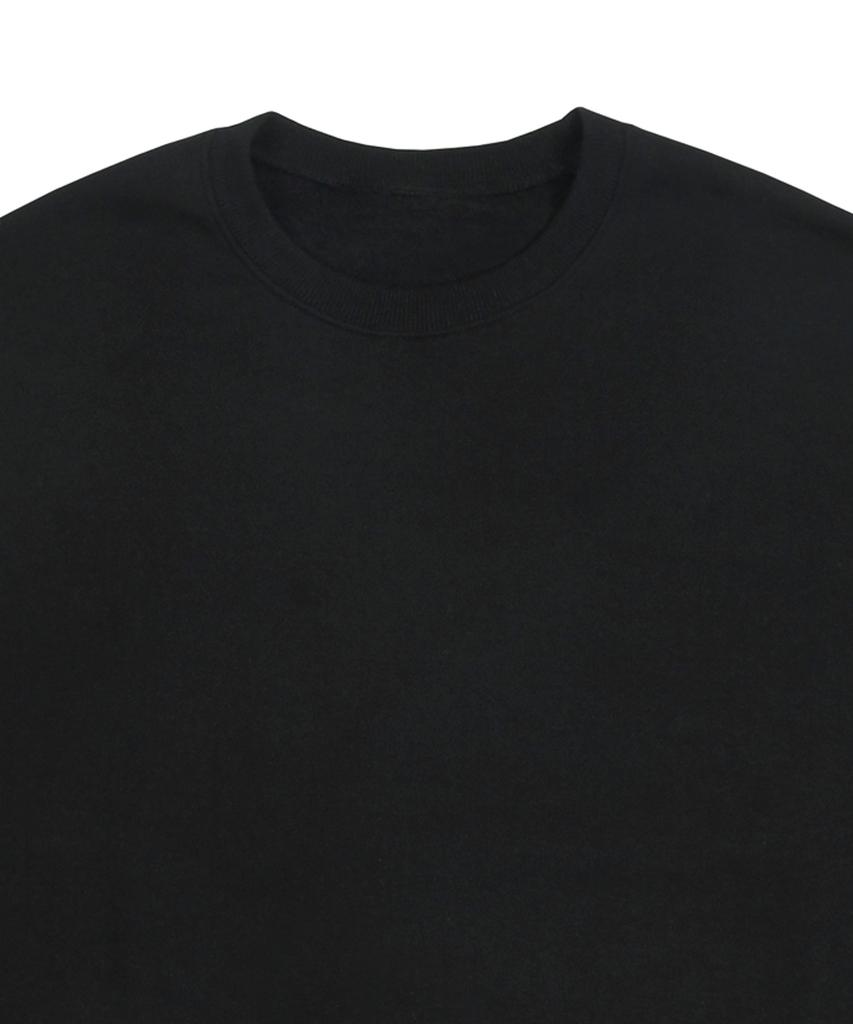 GRAVER [Unisex] Elbow Flower Bear Smile Sweatshirt_Black