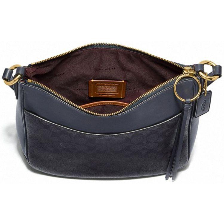 Coach Classic Monogram Canvas Leather Crossbody Bag Large Women bags Black 38579-GDO3N