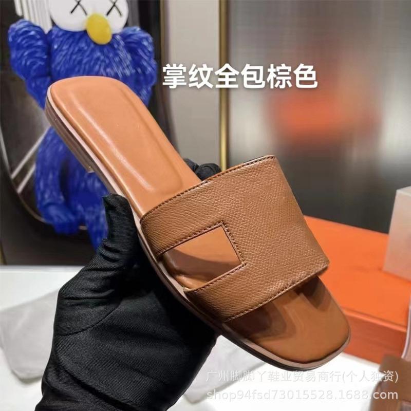 Diese H Hausschuhe Damen Sommerkleidung vielseitig neu Leder Ein-Riemen Sandalen H-förmig flacher Boden