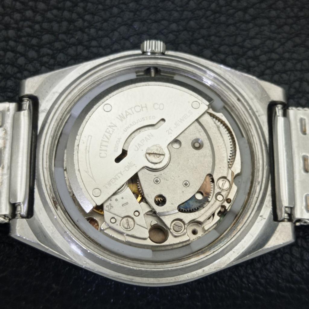 VINTAGE CITIZEN AUTOMATIC 8200 JAPAN MENS GOLDEN COLOR DIAL WATCH a702746-1 R210-a702746