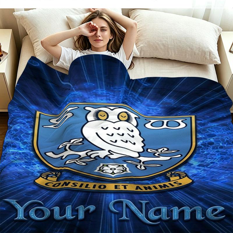 1PC Sheffield Wednesday Football Club Custom Name Patterned Flannel Blanket Suitable For All Seasons for Home Decor Warmth and Comfort Gifts Holiday P