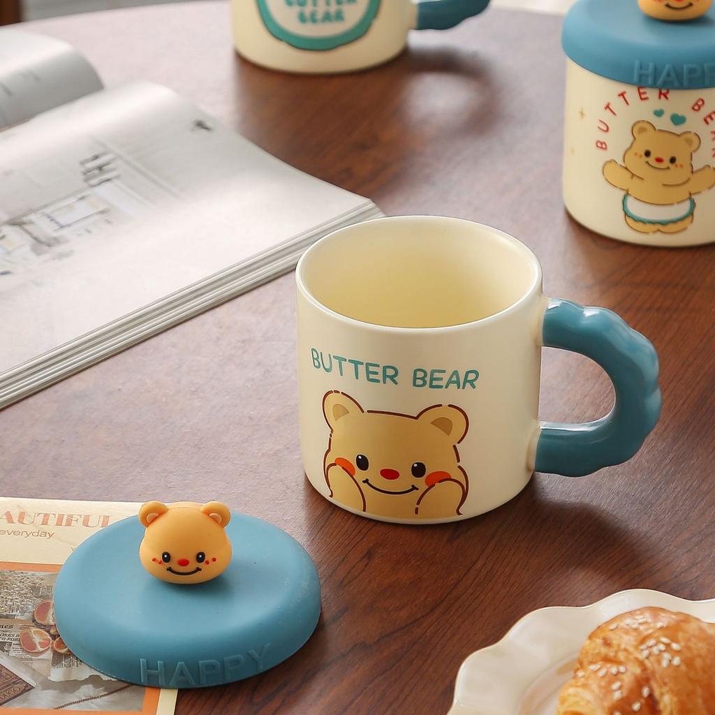 Creative Bear Mugs High Appearance Level Covered Ceramic Cups As Souvenirs Cute Home Coffee Cups and Drinking Cups