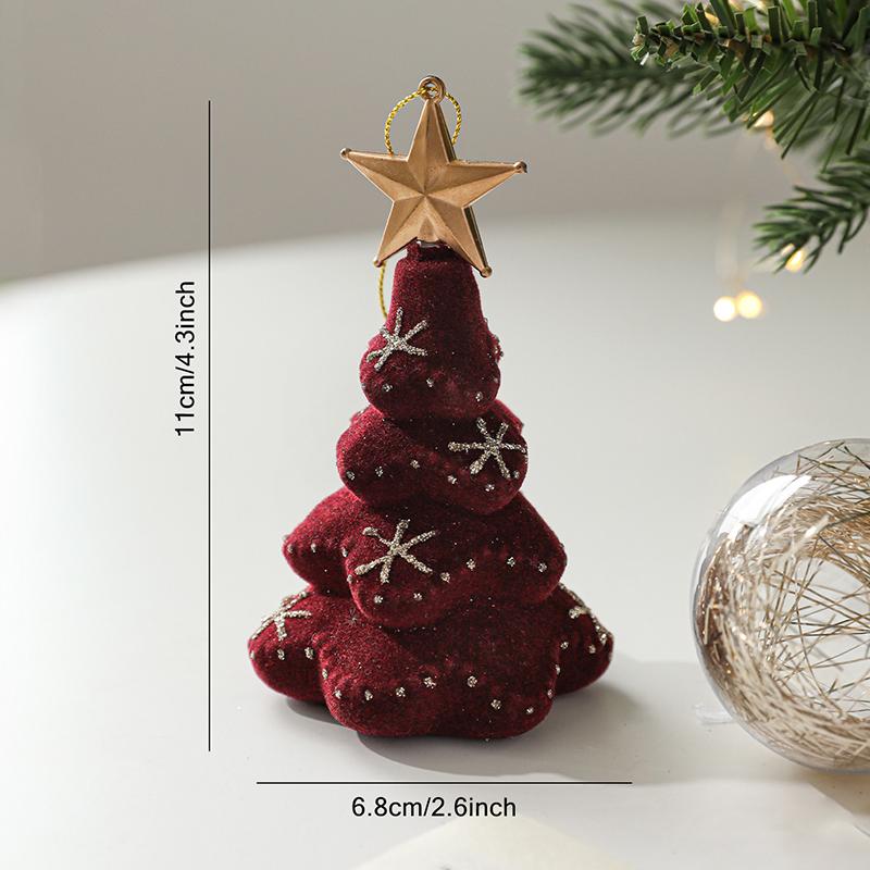Christmas Tree Flocking Hanging Ornaments Xmas Tree Pendants Christmas Decoration New Year 2026 Party Decor Navidad Gifts 7