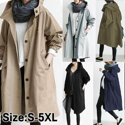 Women Outdoor Waterproof Jacket Loose Hooded Windproof Windbreaker Climbing Jackets Coat