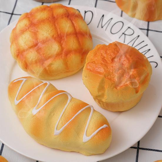 Simulation Bread Squeeze Toy Stress Relief Pineapple Bun Baguette Croissant Toast Sensory Toy