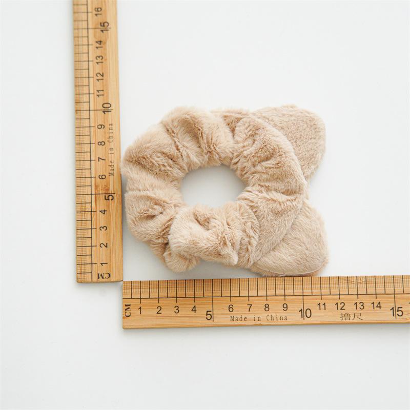 2005 Winter New Plush Fabric Scrunchie for Women, Simple Cat Ear Headband, Versatile Elastic Hair Tie