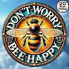 Don't Worry Bee Happy Rustic Round Metal Tin Sign Vintage Wall Art Home Decor